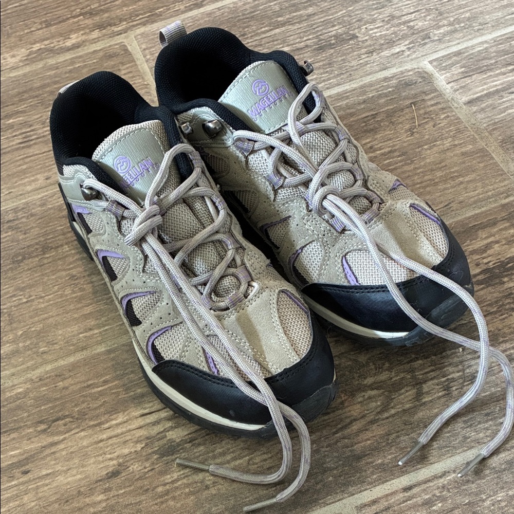 Magellan grey and purple hiking boots